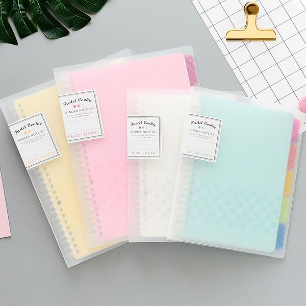notepads 1 pc pastel cookie lambency series plaid ring binder notebook inner core a5 b5 a4 diary plan office school supplies, Purple;pink