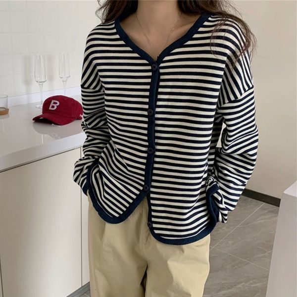 

women's blouses & shirts hzirip mesh jacket with long sleeves, neck v, classic, striped, for women, autumn, casual, cardigan, ol, kpgy, White