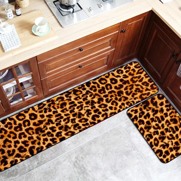 

carpets modern imitation fur 3d printing leopard stripe blanket kitchen mat entry non-slip foot doormat bedroom bedside