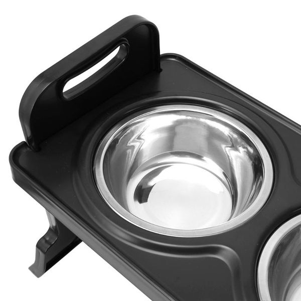 

cat bowls & feeders b9hf anti-slip elevated double dog adjustable height pet feeding dish stainless steel foldable puppy water feeder