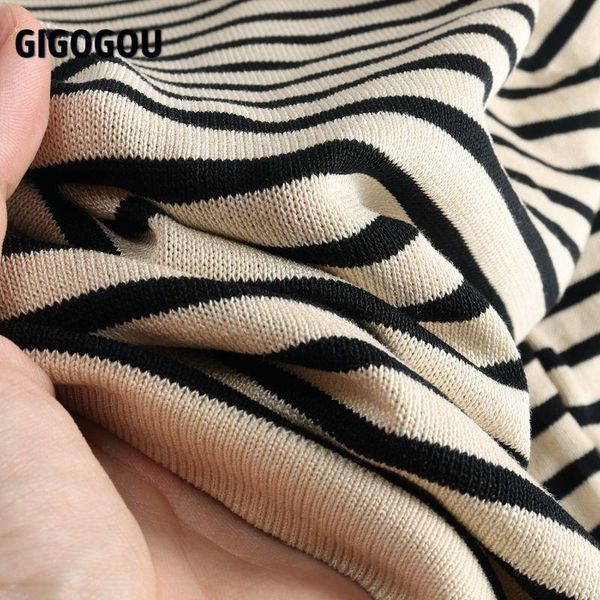 

gigogou knitted tracksuits 2 pieces sets spring summer short sleeve women t shirt + high waist capris pencil pants suits, White;black