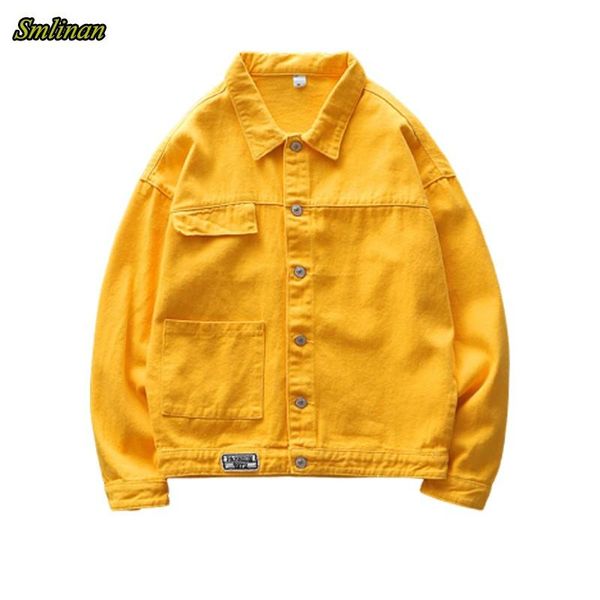 

women's jackets smlinan spring autumn loose denim coat women turn-down collar single breasted pocket high street streetwear jeans jacke, Black;brown