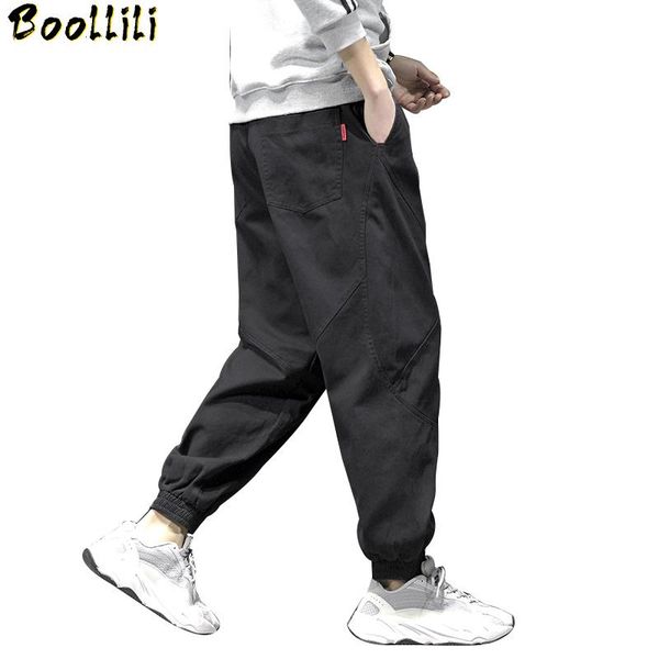 

men's pants 2021 men spring autumn bigger pockets hip hop harem mens casual korean cargo male loose oversize 5xl joggers trouers, Black