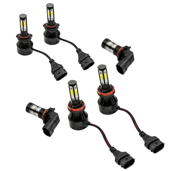 

6x for f-150 2021 6000k led headlight hi/lo + fog light bulbs combo car headlights