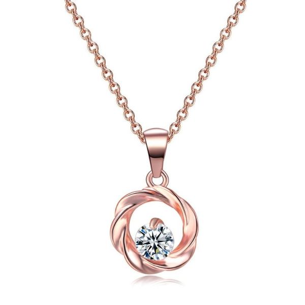 

pendants mxgxfam lucky round necklace for women fashion jewelry rose gold color + 45cm chain, Black