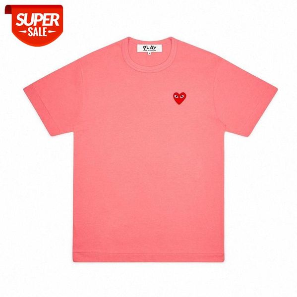 

trendy love eyes embroidered round neck thin solid color men and women couples short sleeve #oq25, White;black