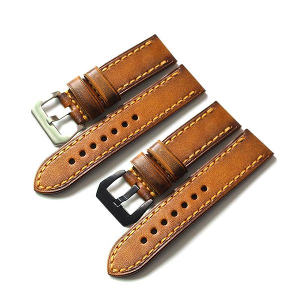 

watch bands 2021 retro soft men's band 20 22 24 26mm universal watchband wrist genuine leather replace for, Black;brown