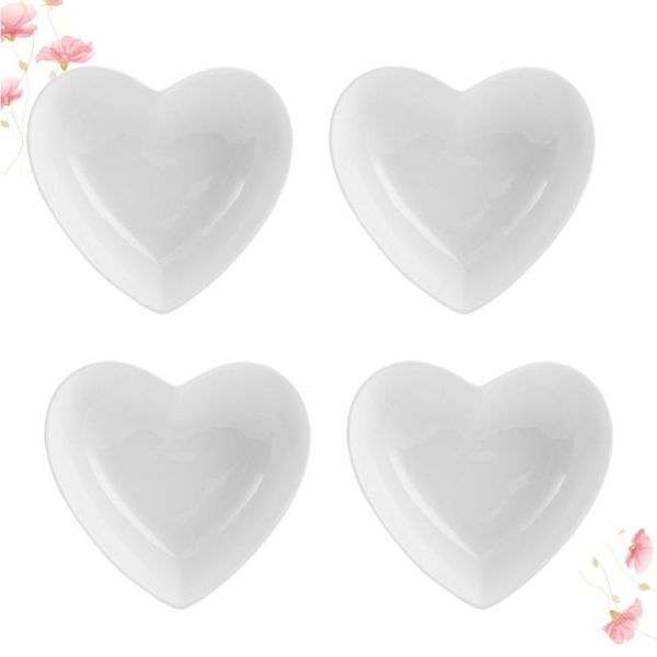 

dishes & plates 4pcs ceramic relish plate heart shaped seasoning dish snack mini dipping bowls appetizer