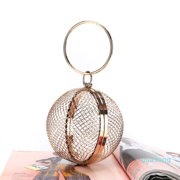 

handmade ball shape evening bag metal net clutch for banquet party prom