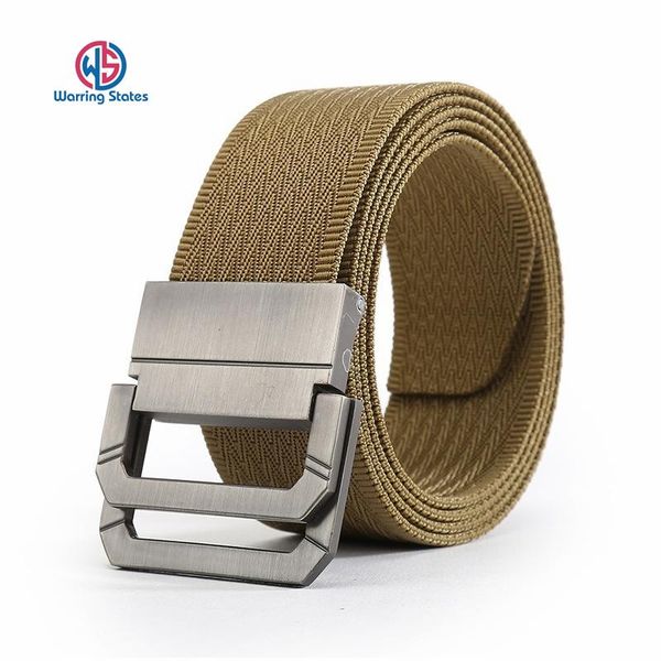 

belts 120cm double buckle canvas belt male anti slip wearable nylon outdoor waist strap d shape alloy tactical, Black;brown