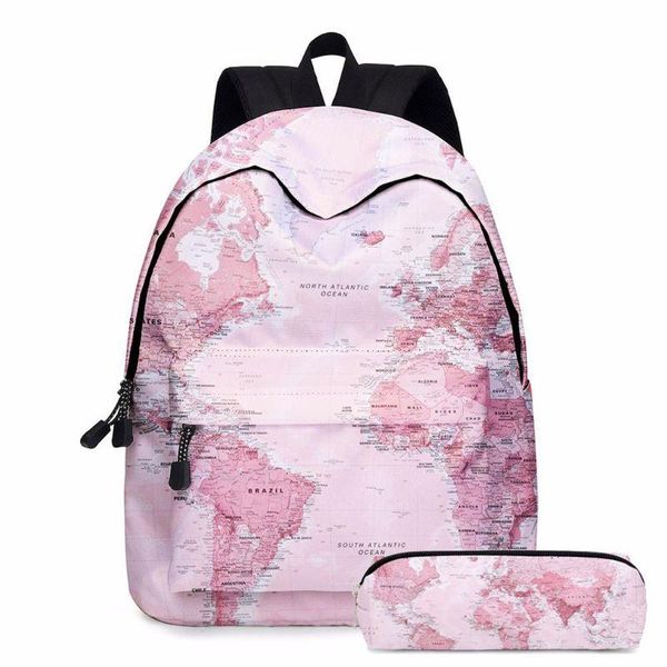 

backpack 2pcs printing school student bookbag travel lapdaypack with pencil case for teenager girls