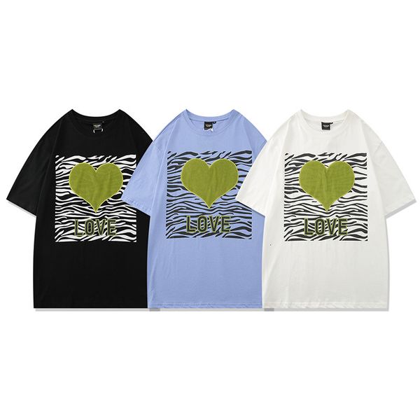 

fashion t shirt 2021 summer guochao love maomao embroidery short sleeve loose women's korean bf couple top, White;black