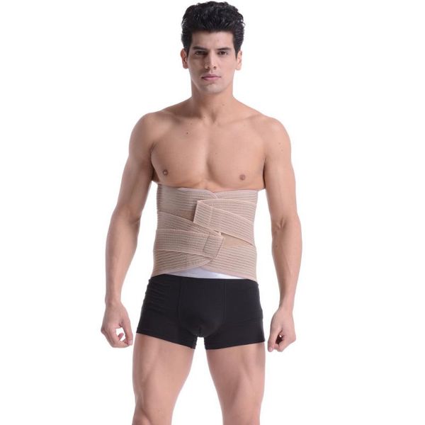 

men elastic corset back lumbar brace support belt women orthopedic posture waist abdominal correction xl, Black;gray