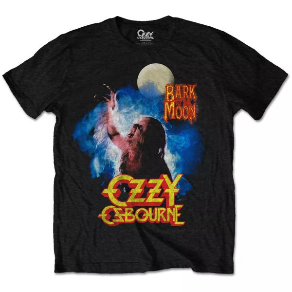 

official ozzy osbourne t shirt bark at the moon classic rock metal black sabbath, White;black
