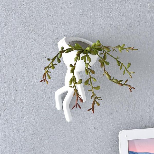 

resin vase wall hanging round home decor art pure color bonsai living room restaurant decoration succulent glass container vases