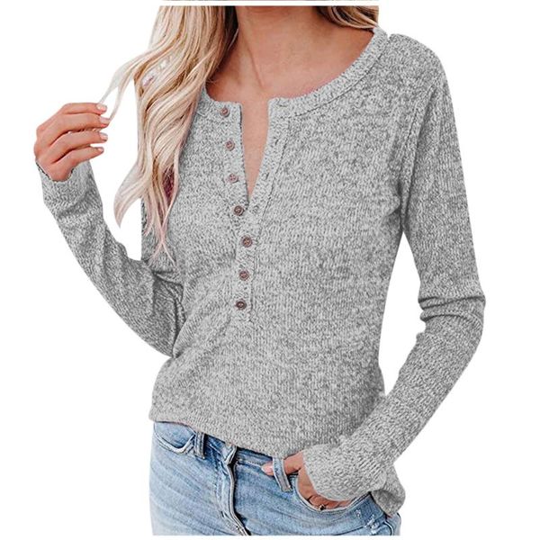 

women's blouses & shirts fashion buttons tunic blouse casual winter ladies v-neck basic shirt female women long sleeve blusas pullover, White