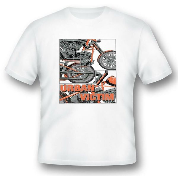 

urban victim motorcycle 312 black or white tee, White;black