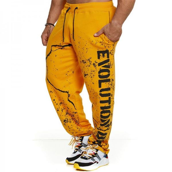 

men's pants sports men jogging casual muscle gym bodybuilding training slim cotton fitness brand sportswear, Black
