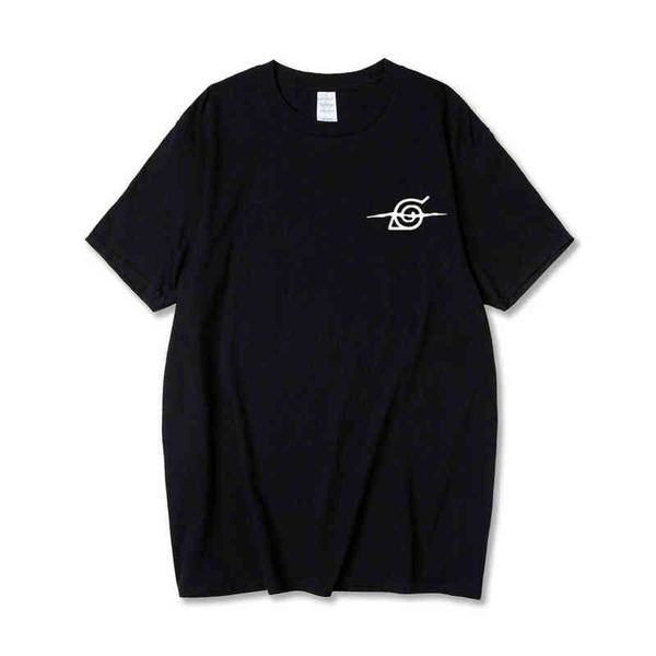 Tshirt Мужчины японские аниме Itachi Print Trend мужчины повседневный с коротким рукавом футболка 2021Новая свободная стиль мода летняя хлопковая футболка TEE Y220208