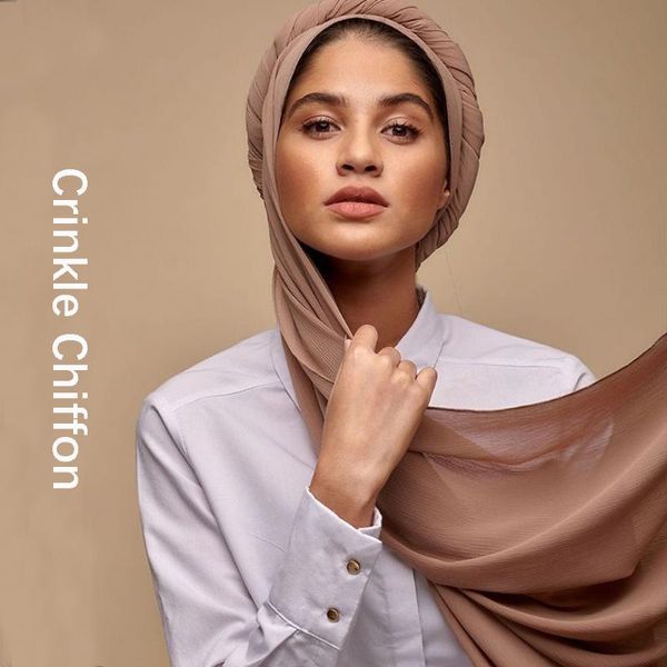 

ethnic clothing wholesale est muslim pleated chiffon shawl two-tone printing scarf female plain women hijab, Red