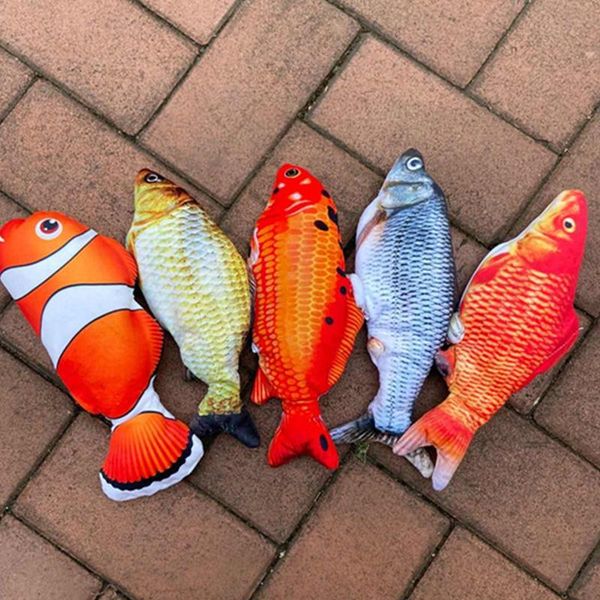 

cat toys 1pc wagging catnip toy dancing moving floppy fish cats usb charging simulation electronic pet 30cm