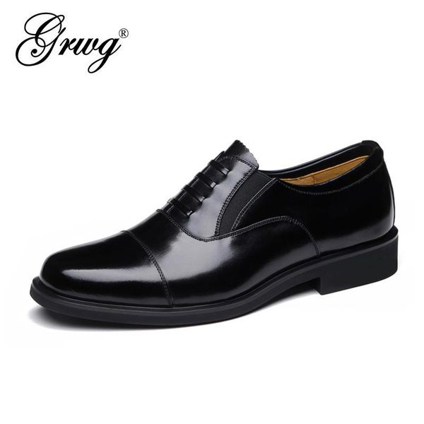 

men oxford 100% genuine leather dress shoes brogue lace up flats male casual footwear loafers big size 38-45, Black