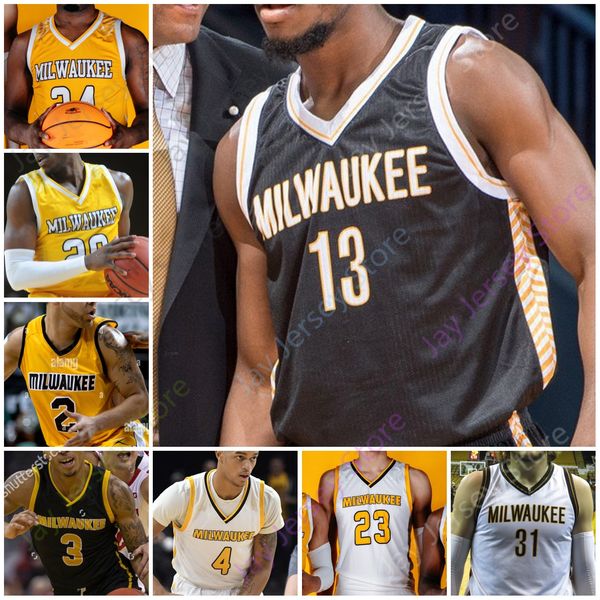 

custom milwaukee panthers basketball jersey ncaa college patrick baldwin jr. deandre gholston te'jon lucas josh thomas tafari simms ami, Black