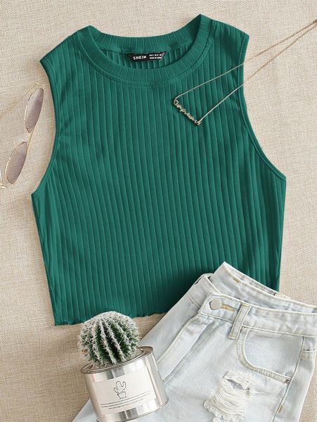 

rib-knit tank q0as#, White