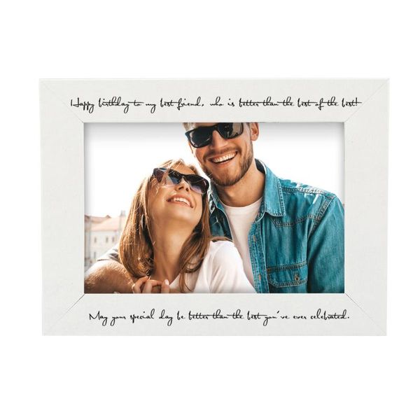 

simple po frame happy birthday text pattern durable wood home decoration customizable multi-size gifts for friends frames