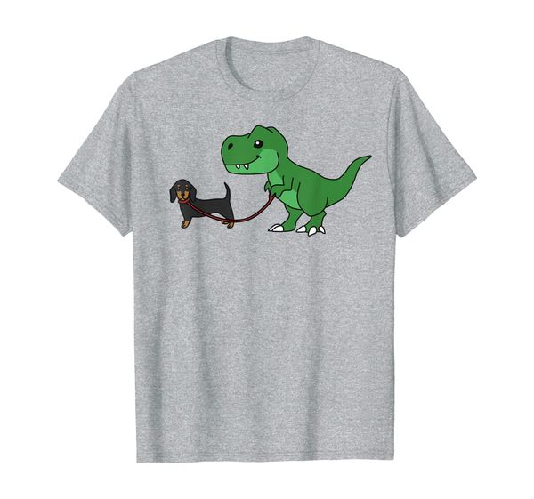 

T Rex Dinosaur Walking Dachshund Funny Dog Gift T-Shirt, Mainly pictures