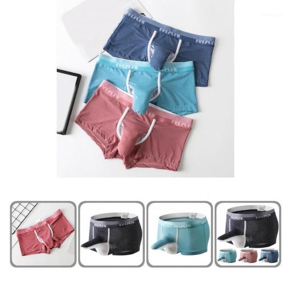 

underpants stylish men boxers hollow out quick dry elastic elephant nose underwear boxer, Black;white