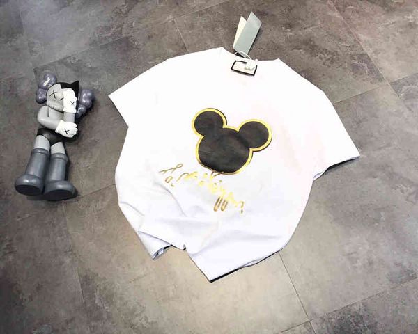 

2022 factory wholesale new 21 summer fashion you have money gilded black t-shirt smooth fabric loose leisure, White