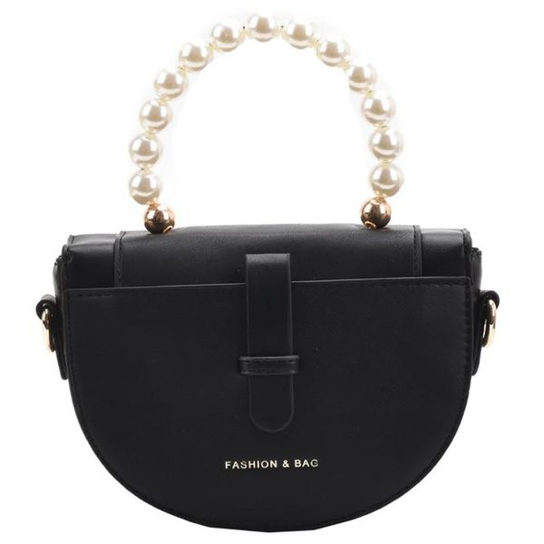 

artistic youth women messenger bags trending feamle shoulder bag solid color pearl portable simple fashion ladies handbag