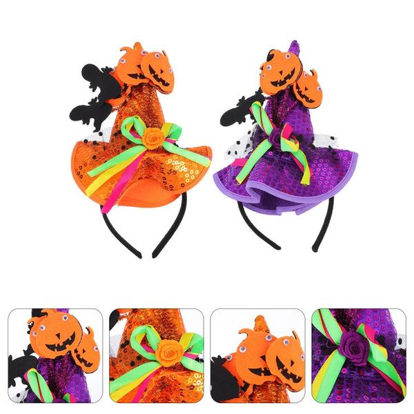 

party hats 2 pcs witch decorative hair hoops