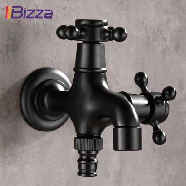 

other faucets, showers & accs black oil rubbed bronze double using washing machine faucet wall bathroom corner garden outdoor tap mop balcon