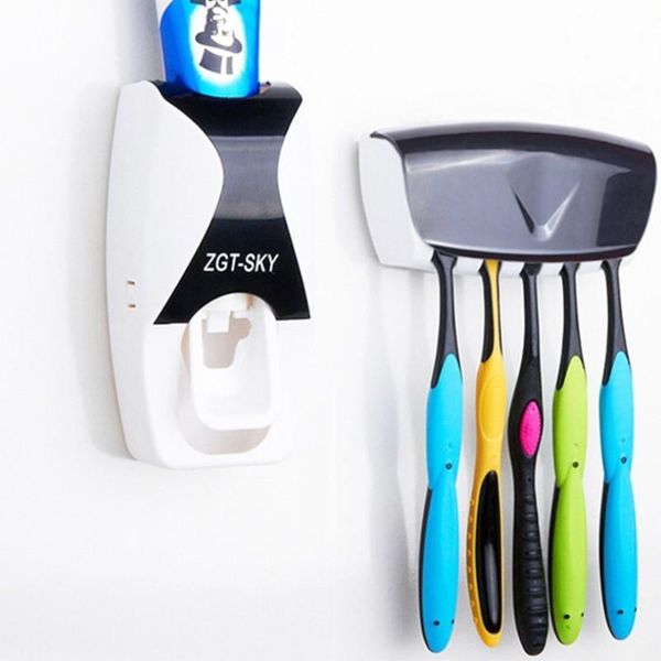 

toothbrush holders automatic toothpaste squeezer bathroom holder suction wall wash set home tools yh2158