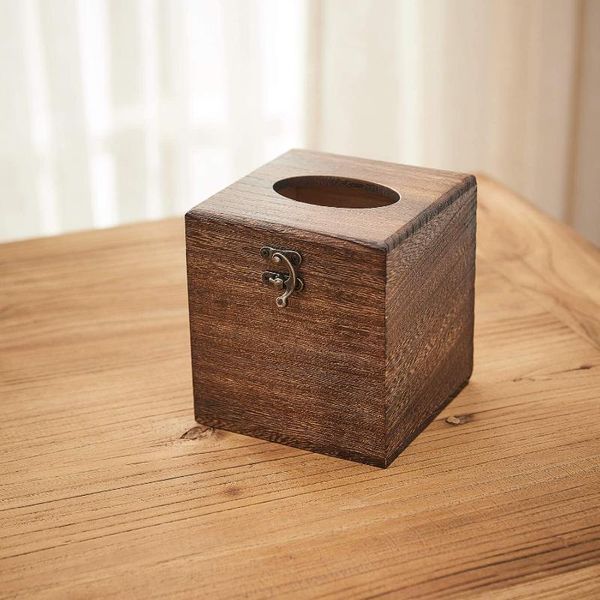 

tissue boxes & napkins wood box cover decorative square facial holder napkin dispenser for bathroom and home decoration