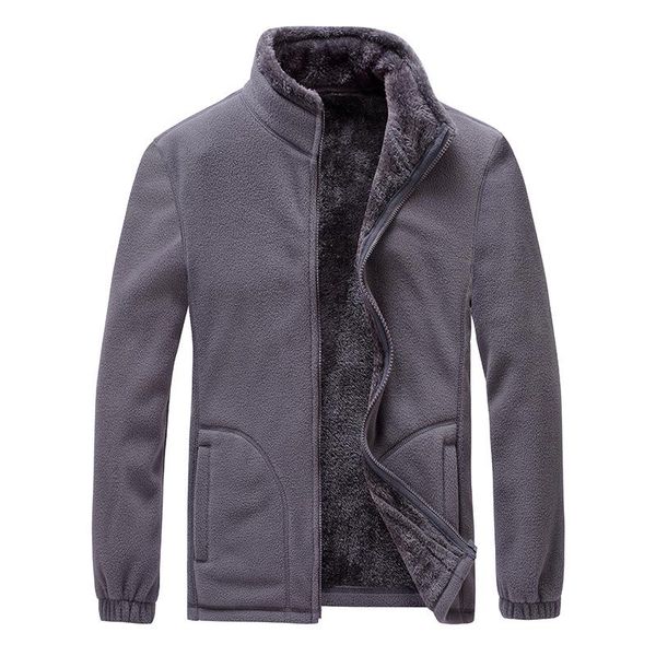 

men's jackets 2022 autumn and winter casual polar fleece jacket youth stand-up collar thermal double-sided, Black;brown