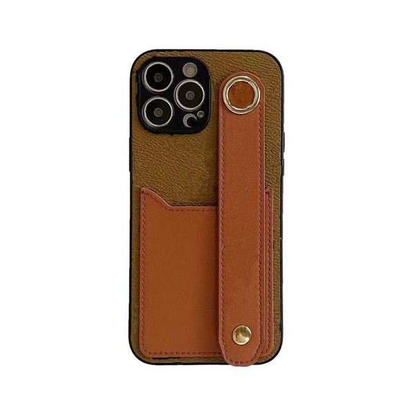 

Luxury Phone Cases For iPhone 14 14Pro 14Plus 13 12 11 pro max X XS Xsmax Fashion Hand bowl belt Leather Card Holder Pocket Designer, Small brown flower l