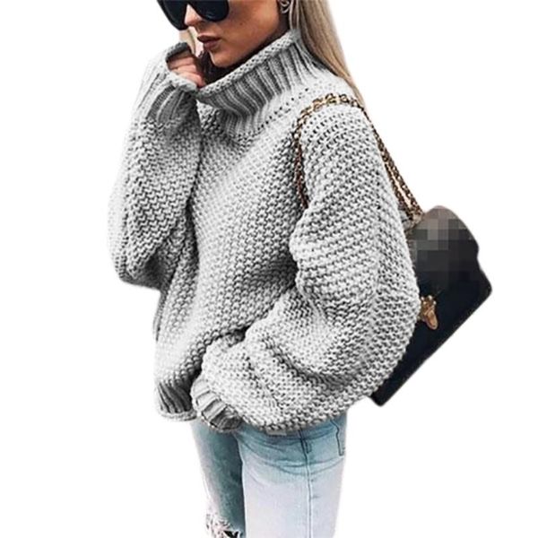 

women's sweaters women batwing long sleeve sweater turtleneck solid color chunky knit jumper, White;black