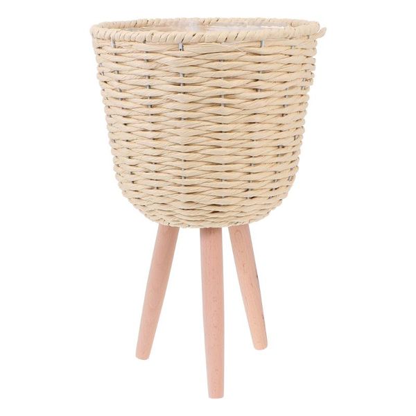 

planters & pots 1pc floor type plant pot balcony flowerpot wooden rattan woven flower holder