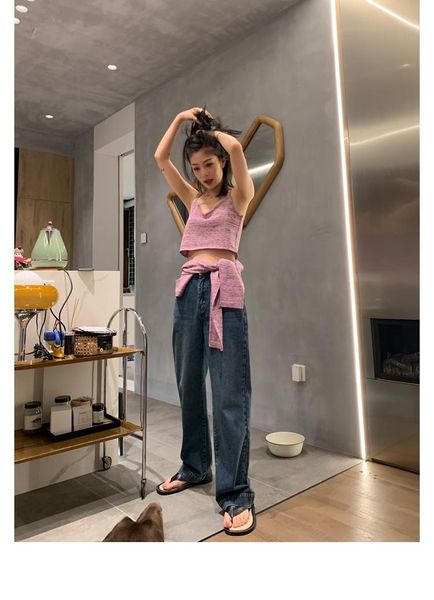 

women's jeans high waist wide leg women spring and autumn korean style loose thin straight, Blue