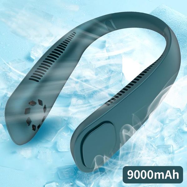 

electric fans neck fan portable mini wearable neckband usb rechargeable leafless hanging air cooler cooling for home outdoor