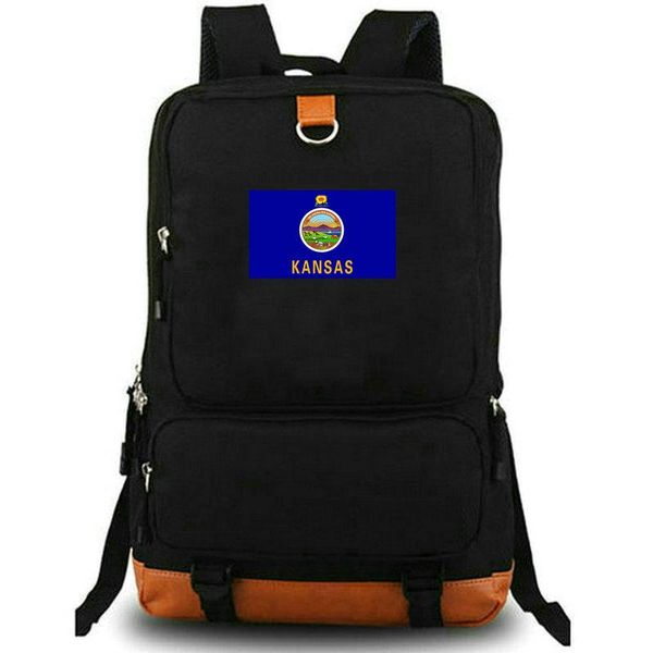 

backpack kansas sunflower state flag schoolbag america province banner rucksack satchel school bag lapday pack