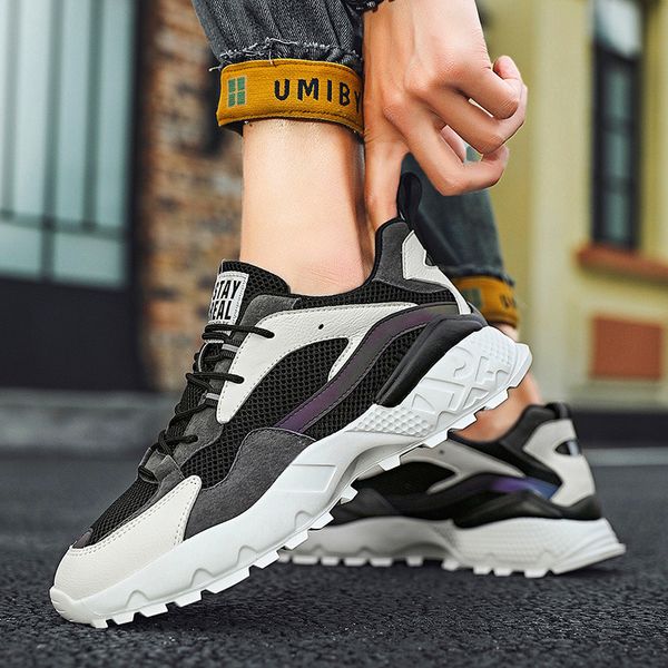 

2021 casual shoes men fashion handmade vintage shoes brown brand male shoes trendy wild sports mens breathable mesh