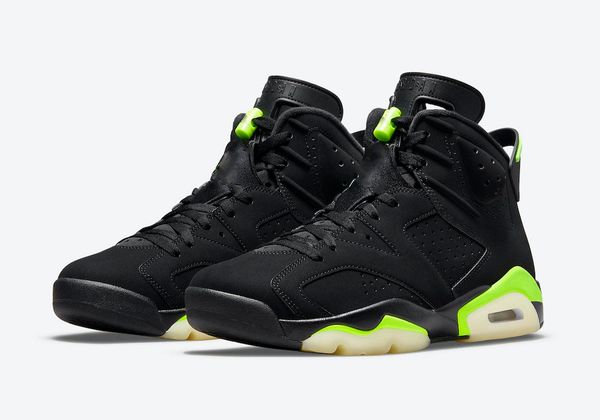 

2021 authentic 6 electric green shoes glow in the dark 6s black man woman outdoor sports sneakers with original box ct8529-003