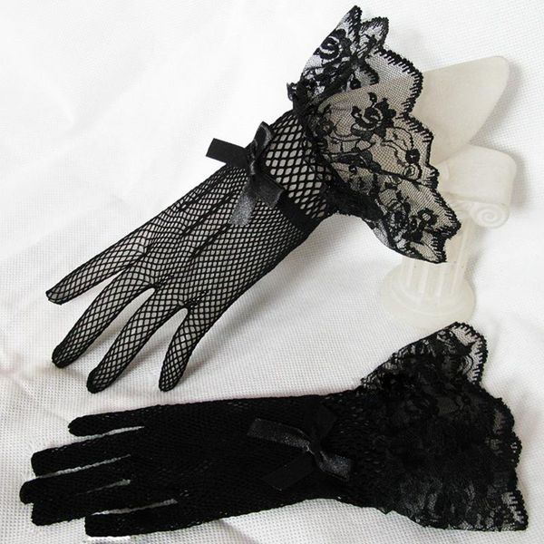 

bridal gloves 2021 bride wedding dress women white black lace finger evening party accessory elegant wholesale