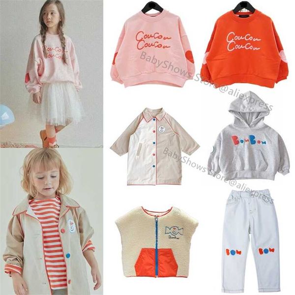 Koreanische Mädchen Sweatshirts FW Herbst Winter RJ Brand Kinder Jungen Pullover Süßes Baumwollkindpullover Herbst Kinderkleidung 211029