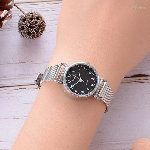 

wristwatches ladies dress watches women's fashion casual quartz mesh belt watch analog wrist gifts clock relogio feminino, Slivery;brown