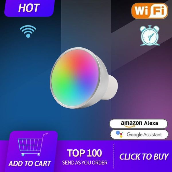 

bulbs gu10 smart control lamp led rgb light dimmable 5w rgbw bulb home decor accessories alexa google tuya 85-265 v
